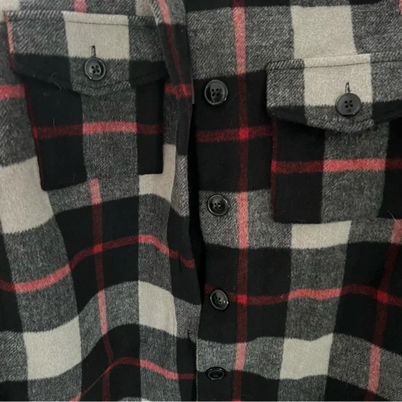 Gap Kids Shirt Jacket Plaid Wool Blend Kids Medium NWT